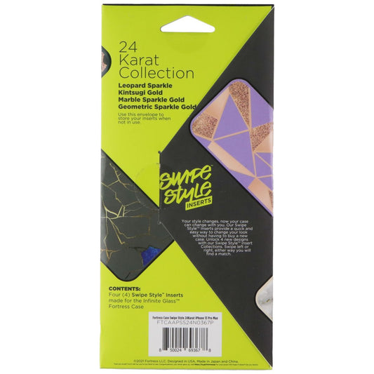Fortress Swipe Style Inserts (4-Pk) for Apple iPhone 13 Pro Max - 24 Karat Cell Phone - Cases, Covers & Skins Fortress - Simple Cell Bulk Wholesale Pricing - USA Seller