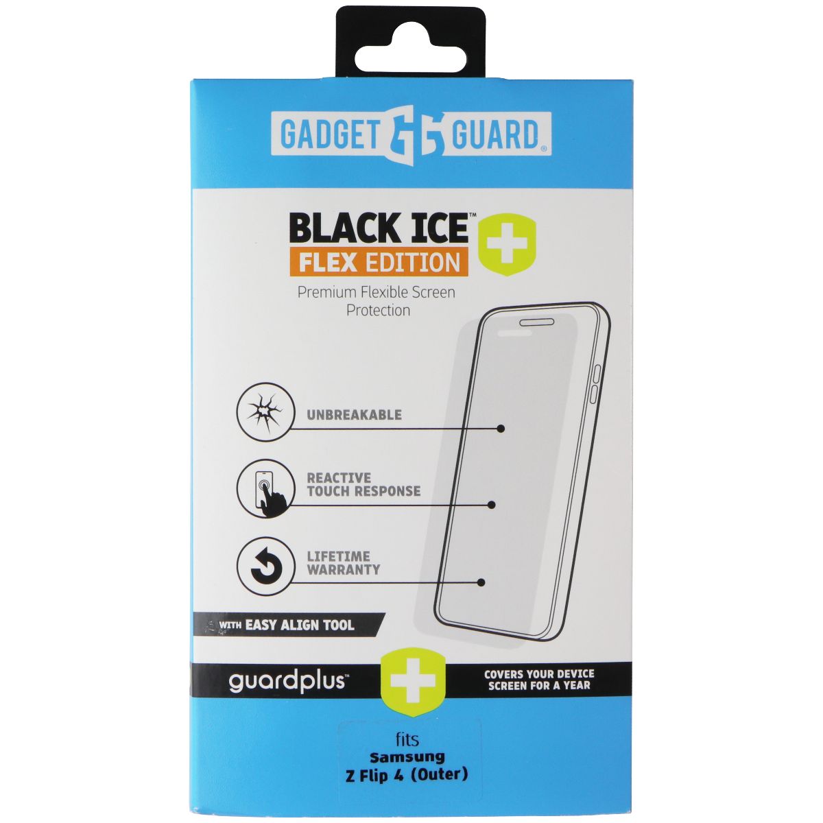Gadget Guard Black Ice+ Flex Edition for Samsung Z Flip 4 (Outer) Cell Phone - Screen Protectors Gadget Guard - Simple Cell Bulk Wholesale Pricing - USA Seller