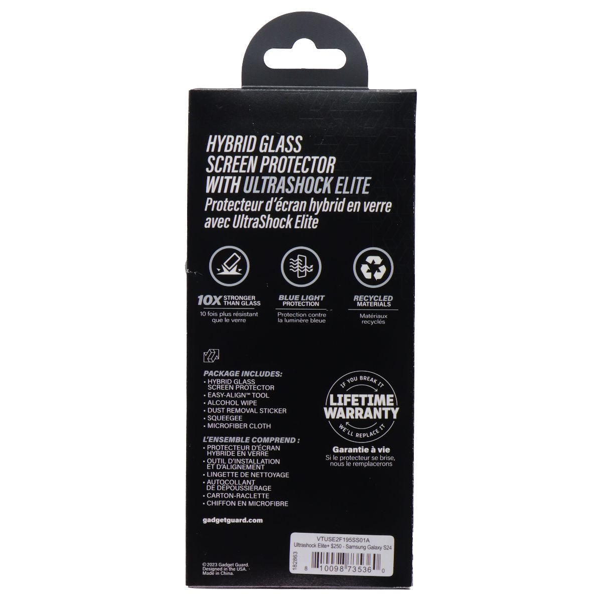 Gadget Guard Ultrashock Elite Blue Light Glass Screen Protector for Galaxy S24 Cell Phone - Screen Protectors Gadget Guard - Simple Cell Bulk Wholesale Pricing - USA Seller