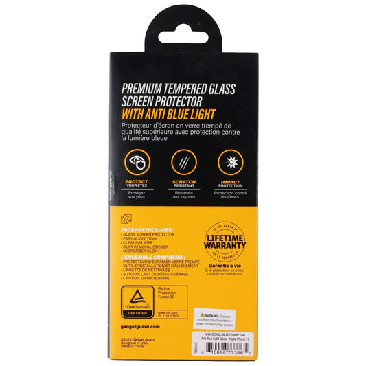Gadget Guard Glass with Anti Blue Light for Apple iPhone 15 Cell Phone - Screen Protectors Gadget Guard - Simple Cell Bulk Wholesale Pricing - USA Seller