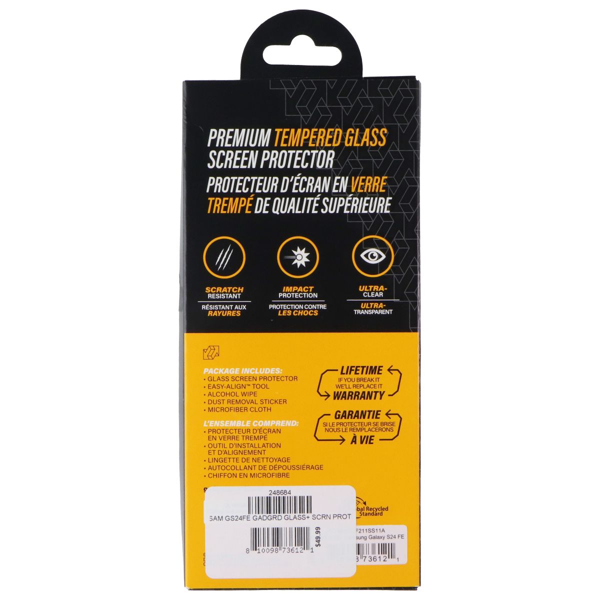 Gadget Guard Glass Screen Protector for Samsung Galaxy S24 FE Cell Phone - Screen Protectors Gadget Guard - Simple Cell Bulk Wholesale Pricing - USA Seller