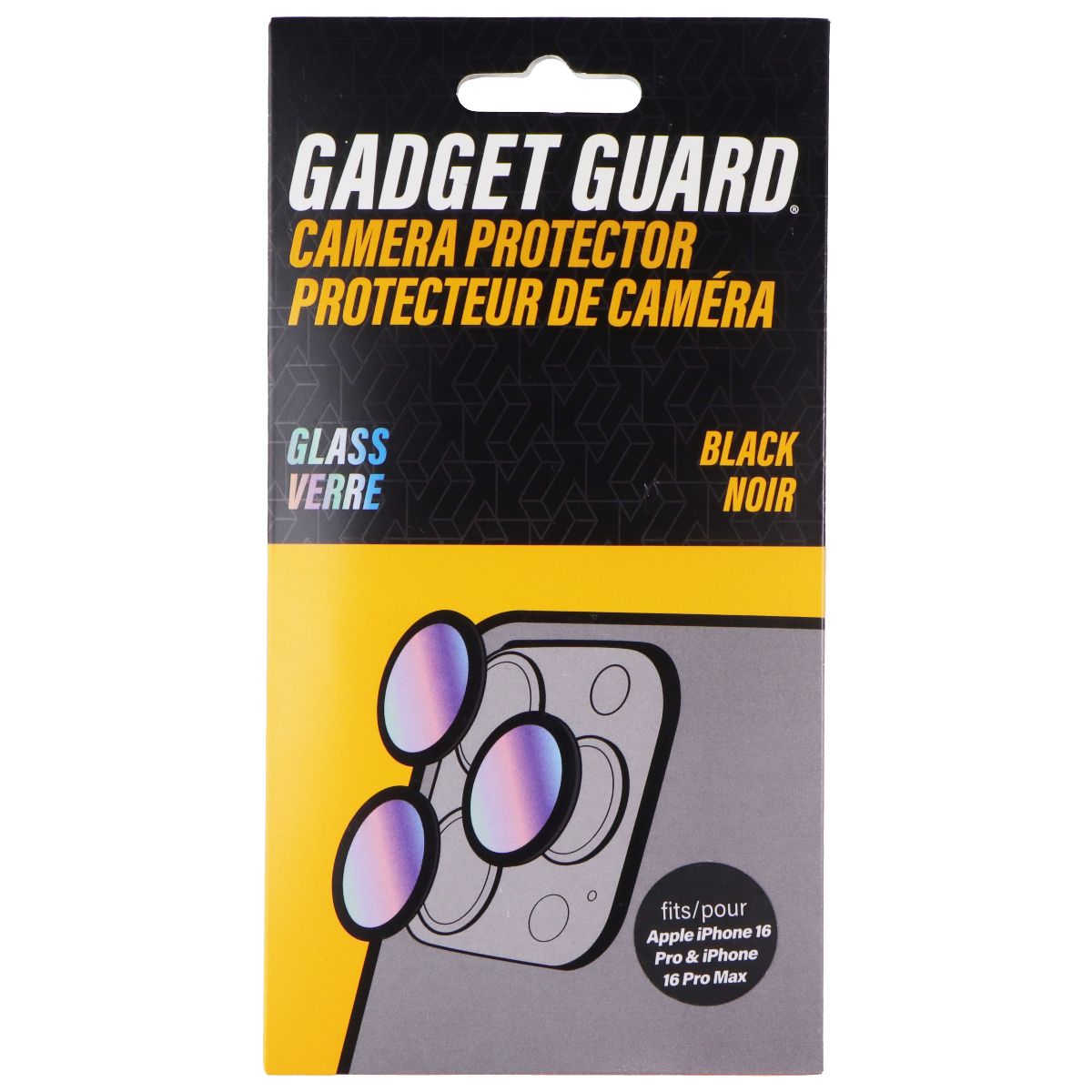 Gadget Guard Glass Camera Protector for Apple iPhone 16 Pro / 16 Pro Max - Black Cell Phone - Screen Protectors Gadget Guard - Simple Cell Bulk Wholesale Pricing - USA Seller