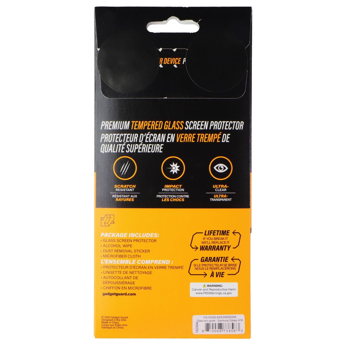 Gadget Guard Glass Series Screen Protector for Samsung Galaxy A16 Cell Phone - Screen Protectors Gadget Guard - Simple Cell Bulk Wholesale Pricing - USA Seller