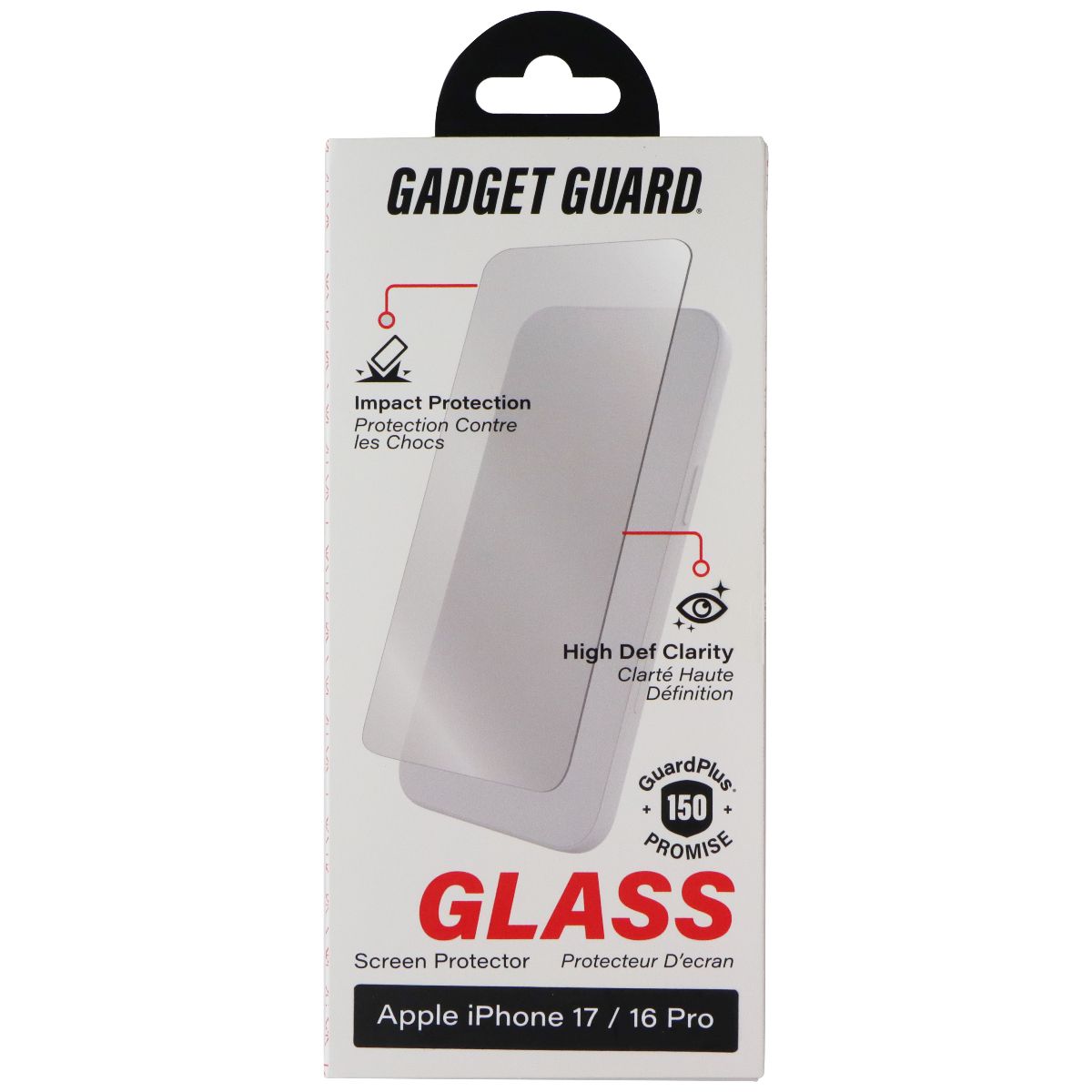 Gadget Guard Glass Screen Protector for Apple iPhone 17 / 16 Pro Cell Phone - Screen Protectors Gadget Guard - Simple Cell Bulk Wholesale Pricing - USA Seller