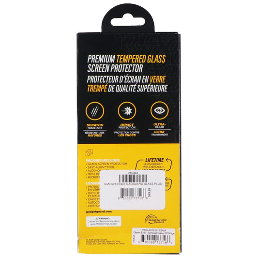 Gadget Guard Glass Screen Protector for Samsung Galaxy S25 Edge Cell Phone - Screen Protectors Gadget Guard - Simple Cell Bulk Wholesale Pricing - USA Seller