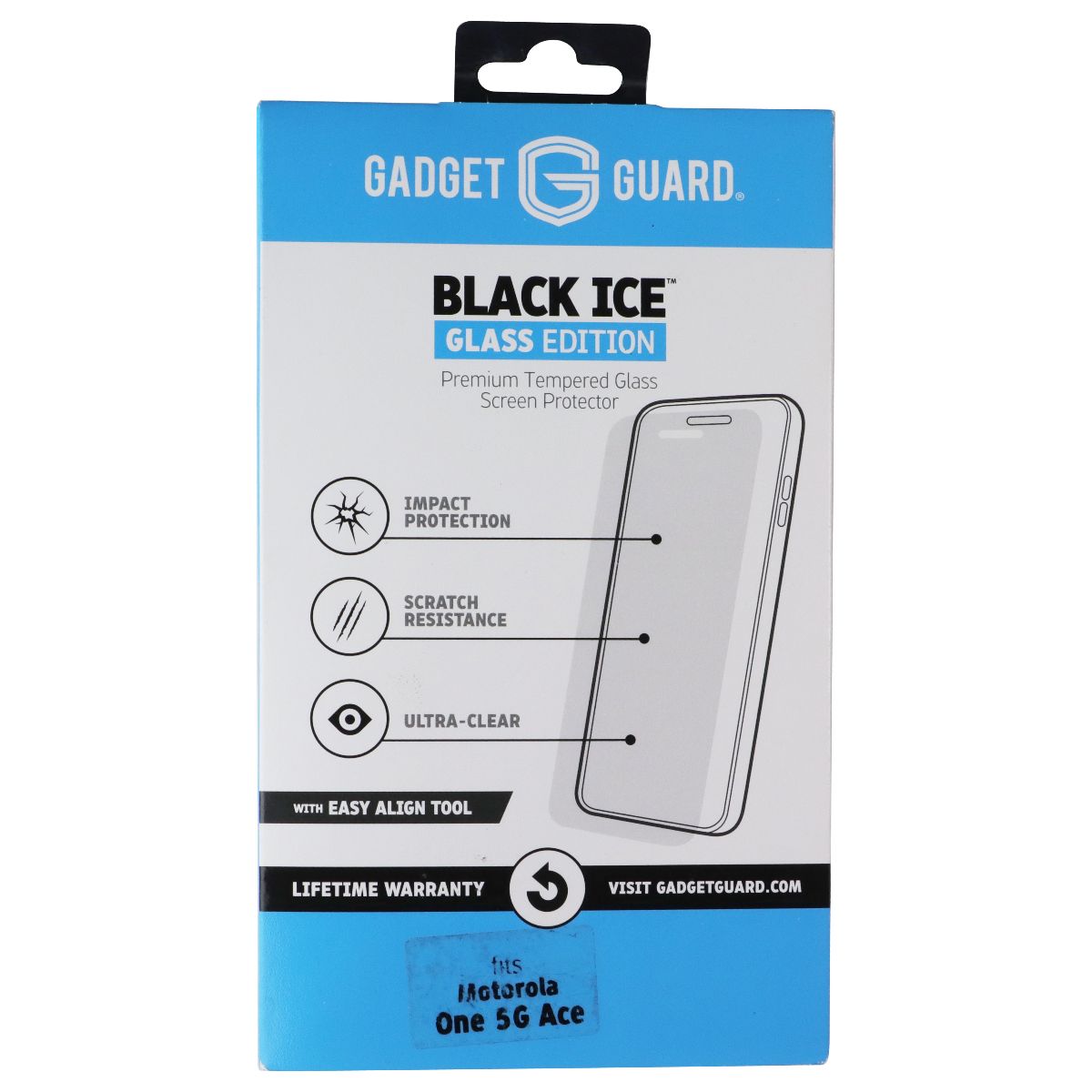 Gadget Guard Black Ice Tempered Glass Screen Protector for Motorola One 5G Ace