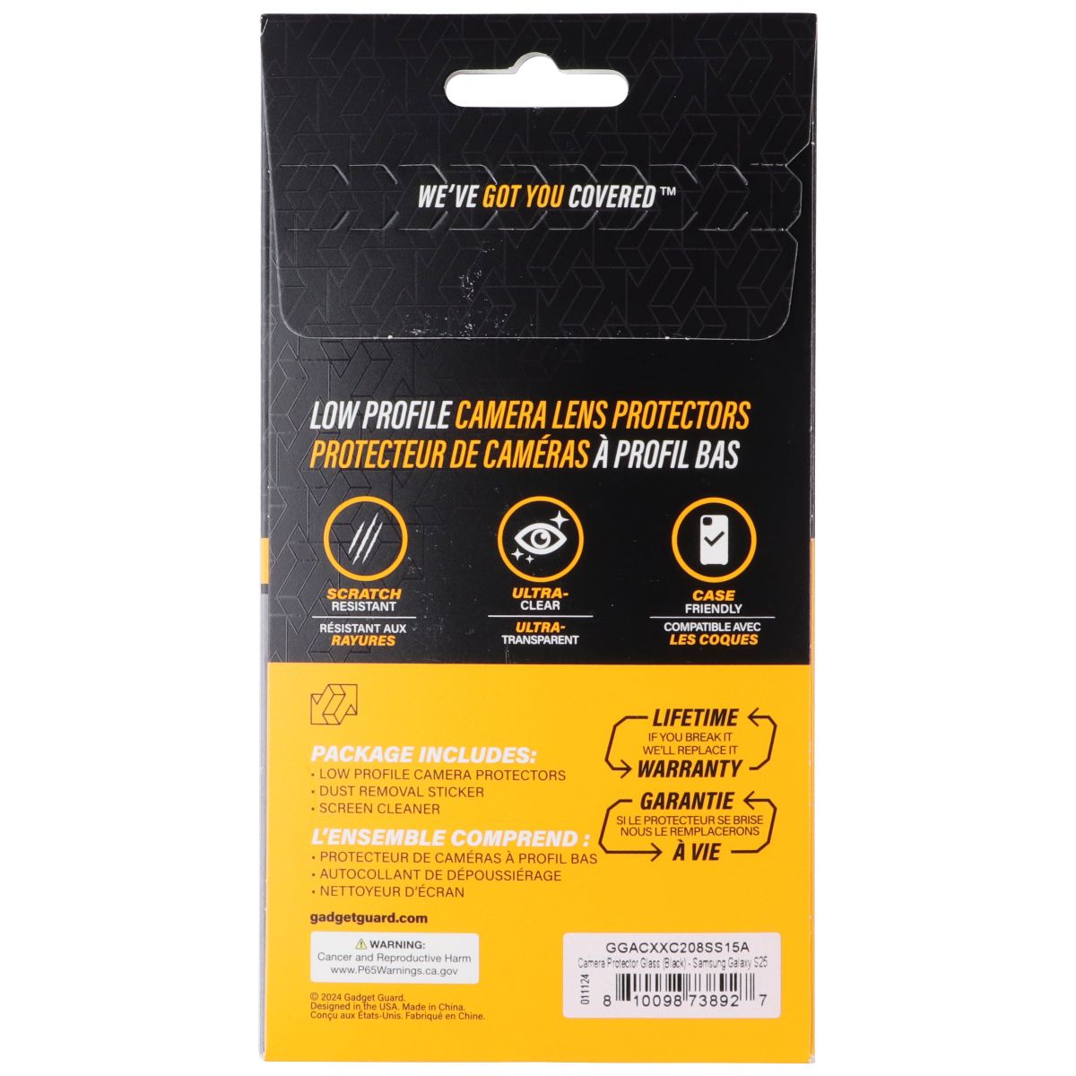 Gadget Guard Glass Series Camera Protectors for Samsung Galaxy S25 - Black