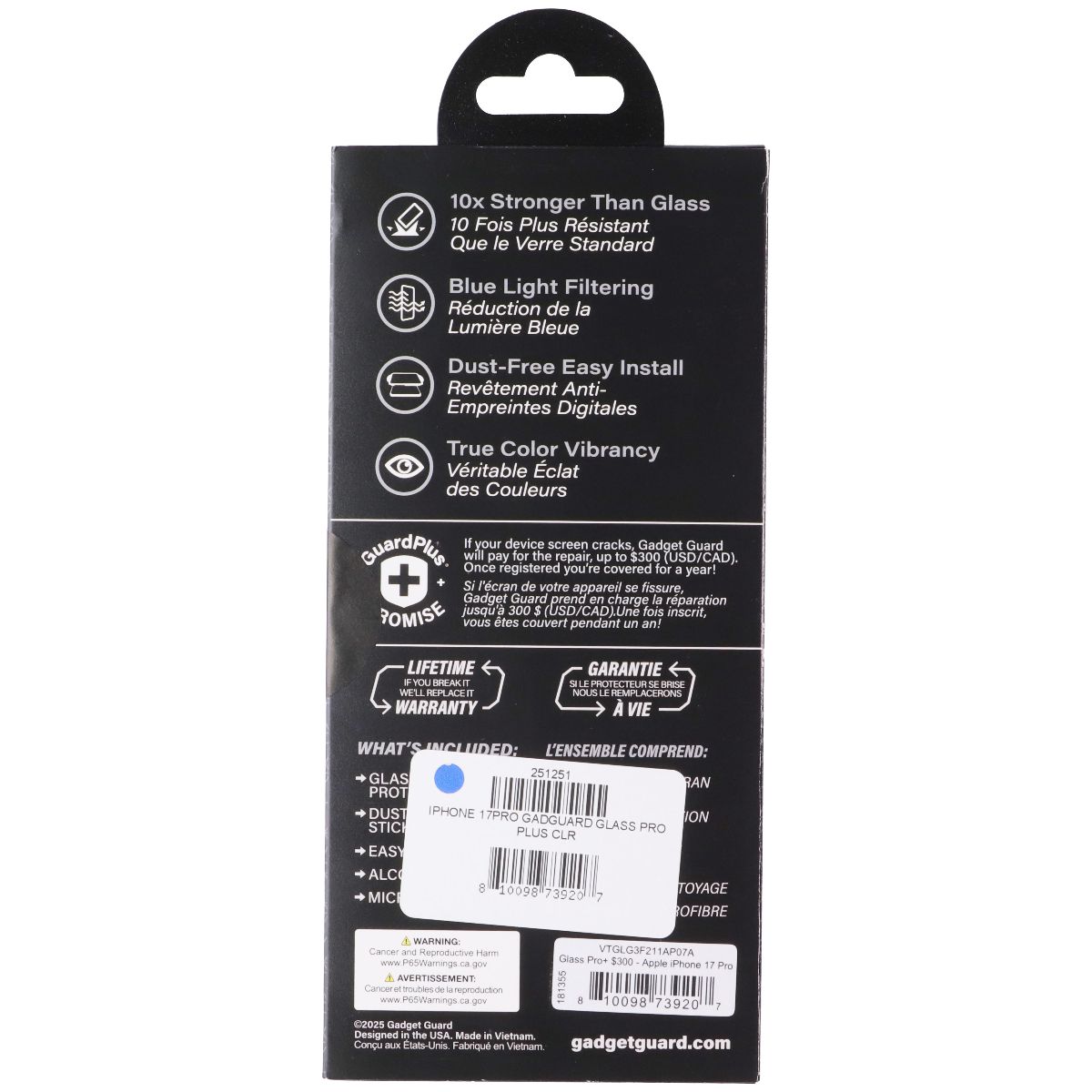 Gadget Guard Glass Pro Screen Protector for iPhone 17 Pro/18 Pro (Blue Light)