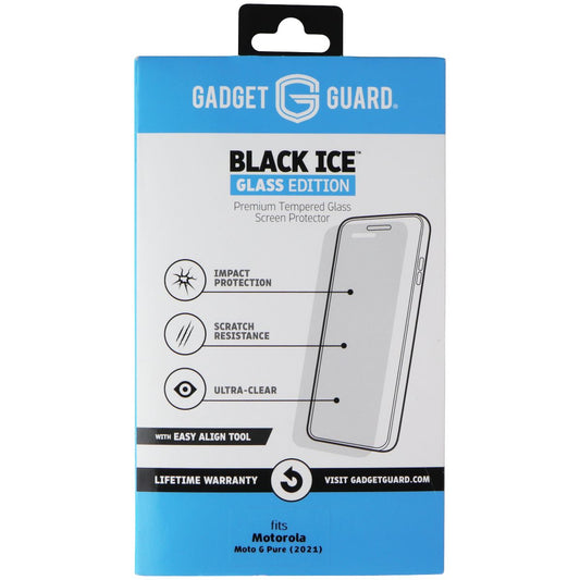 Gadget Guard (Black Ice+) Tempered Glass with Align Tool for Moto G Pure (2021)