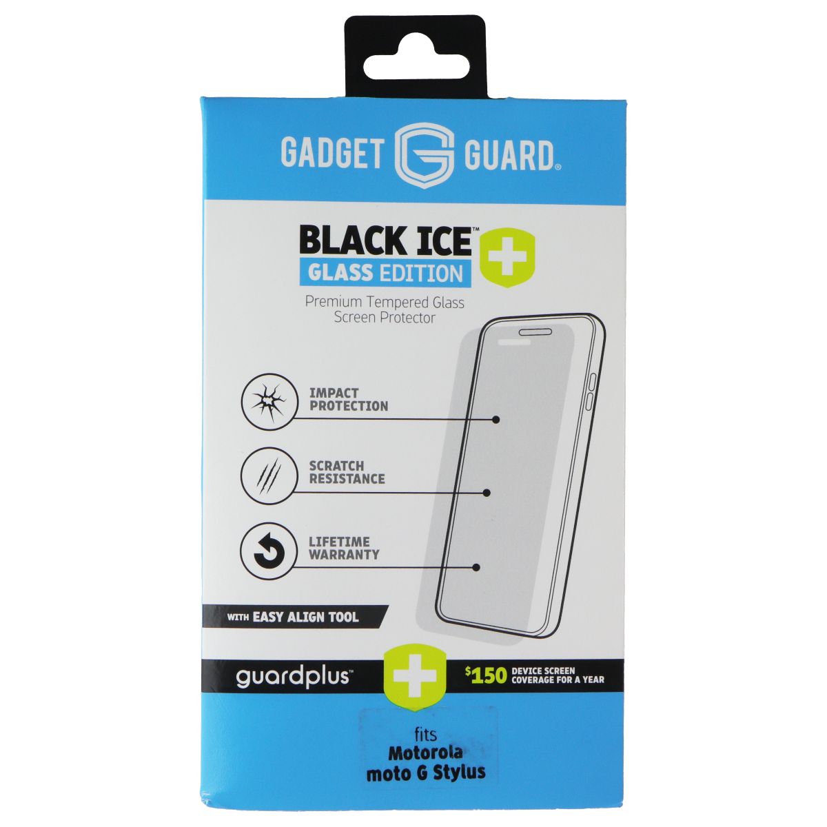 Gadget Guard Black Ice Glass+ (Plus) Screen Protector for Motorola Moto G Stylus Cell Phone - Screen Protectors Gadget Guard - Simple Cell Bulk Wholesale Pricing - USA Seller