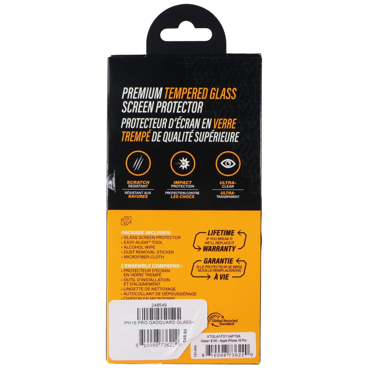 Gadget Guard - Glass Series - Screen Protector for Apple iPhone 16 Pro Cell Phone - Screen Protectors Gadget Guard - Simple Cell Bulk Wholesale Pricing - USA Seller