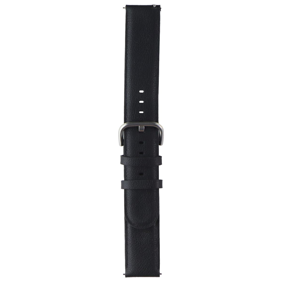 Generic Leather Watch Band for Galaxy Watch Active2 - Black/Silver - Large
