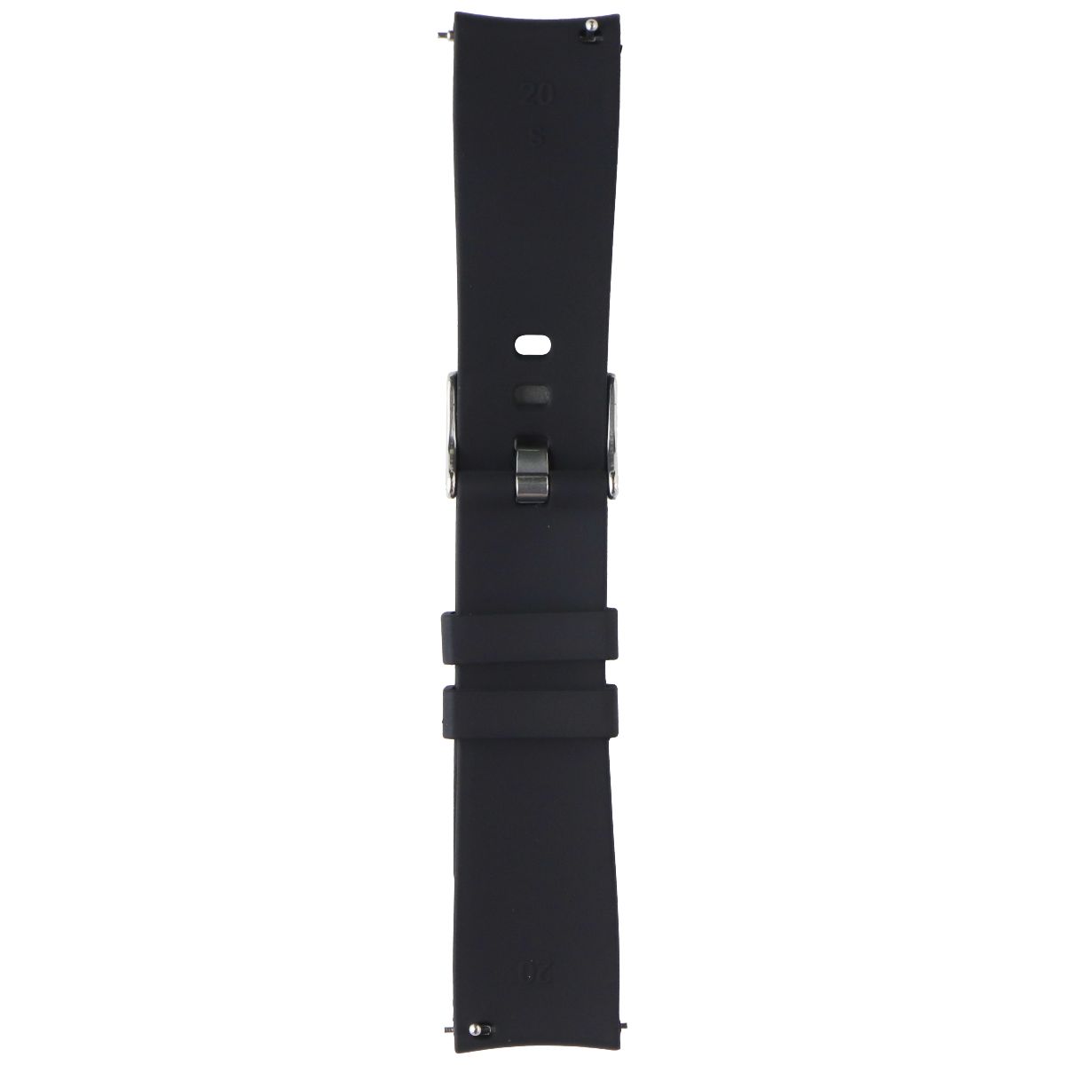 Generic Silicone Watch Band (20MM) - Black with Silver Clasp (Small Strap) Smart Watch Accessories - Watch Bands Generic - Simple Cell Bulk Wholesale Pricing - USA Seller