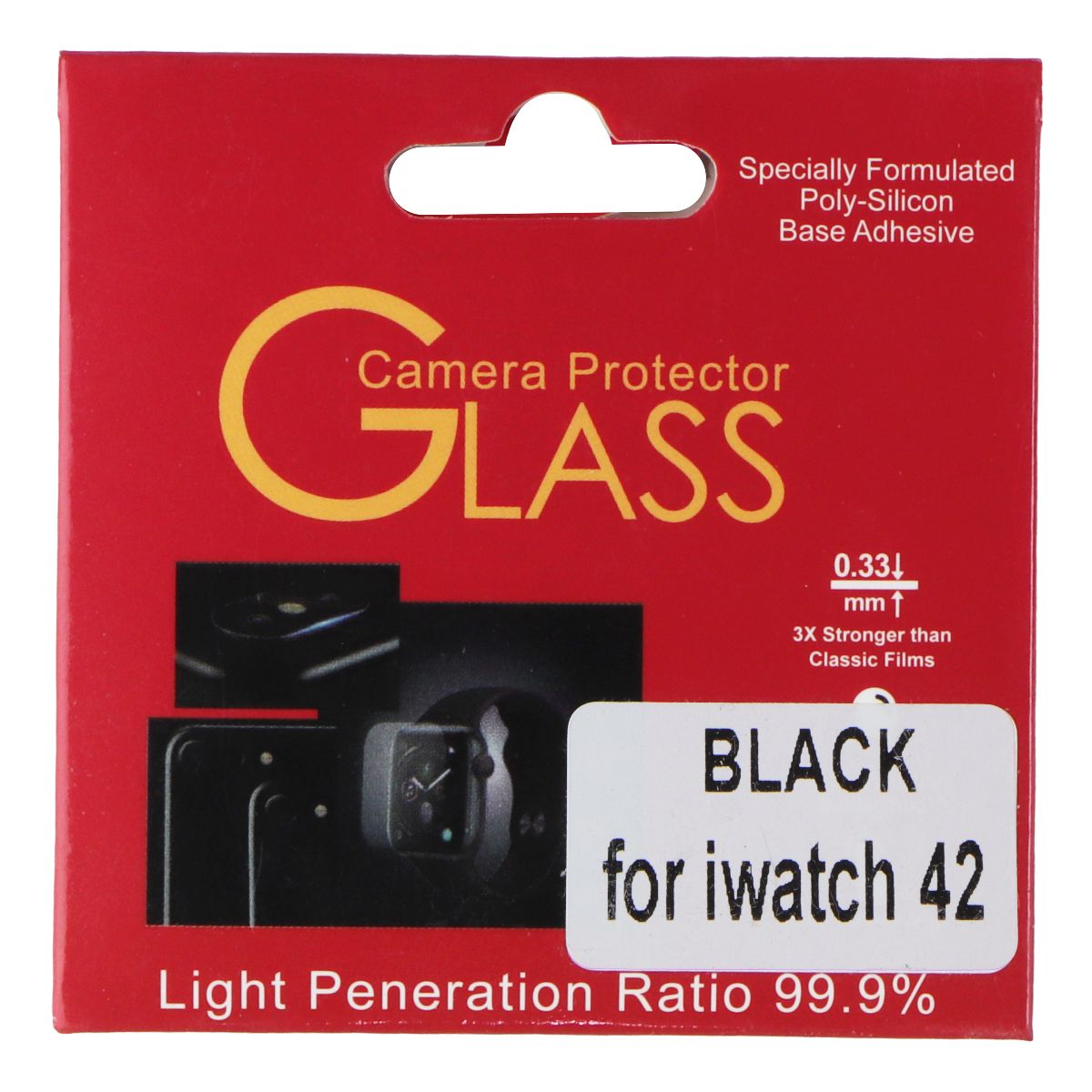 Generic Glass 9H HD Screen Protector for Apple Watches 42mm - Black Smart Watch Accessories - Screen Protectors Generic - Simple Cell Bulk Wholesale Pricing - USA Seller
