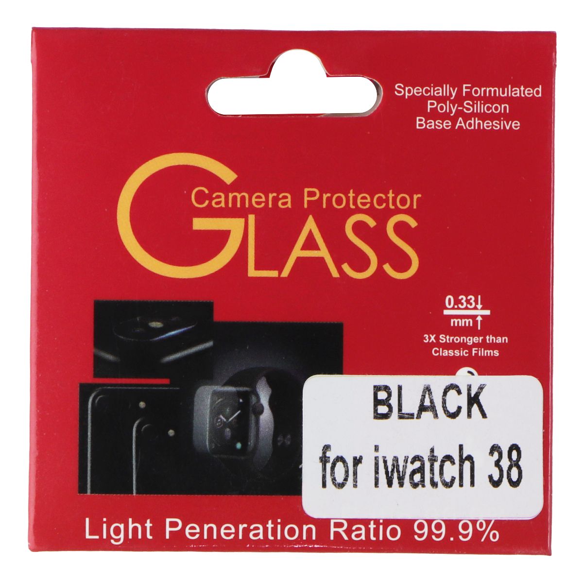 Generic Glass 9H HD Screen Protector for Apple Watches 38mm - Black Smart Watch Accessories - Screen Protectors Generic - Simple Cell Bulk Wholesale Pricing - USA Seller
