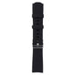 Generic Striped Silicone Watch Band 20MM - Black with Silver Clasp (Large Strap) Smart Watch Accessories - Watch Bands Generic - Simple Cell Bulk Wholesale Pricing - USA Seller