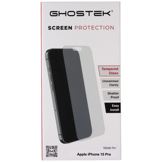 Ghostek Tempered Glass Screen Protection for Apple iPhone 15 Pro - Clear Cell Phone - Screen Protectors Ghostek - Simple Cell Bulk Wholesale Pricing - USA Seller