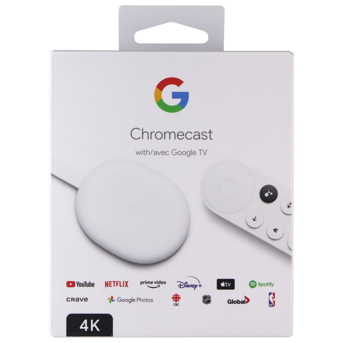 Google Chromecast with Google TV (4K) - Snow Home Multimedia - Internet & Media Streamers Google - Simple Cell Bulk Wholesale Pricing - USA Seller