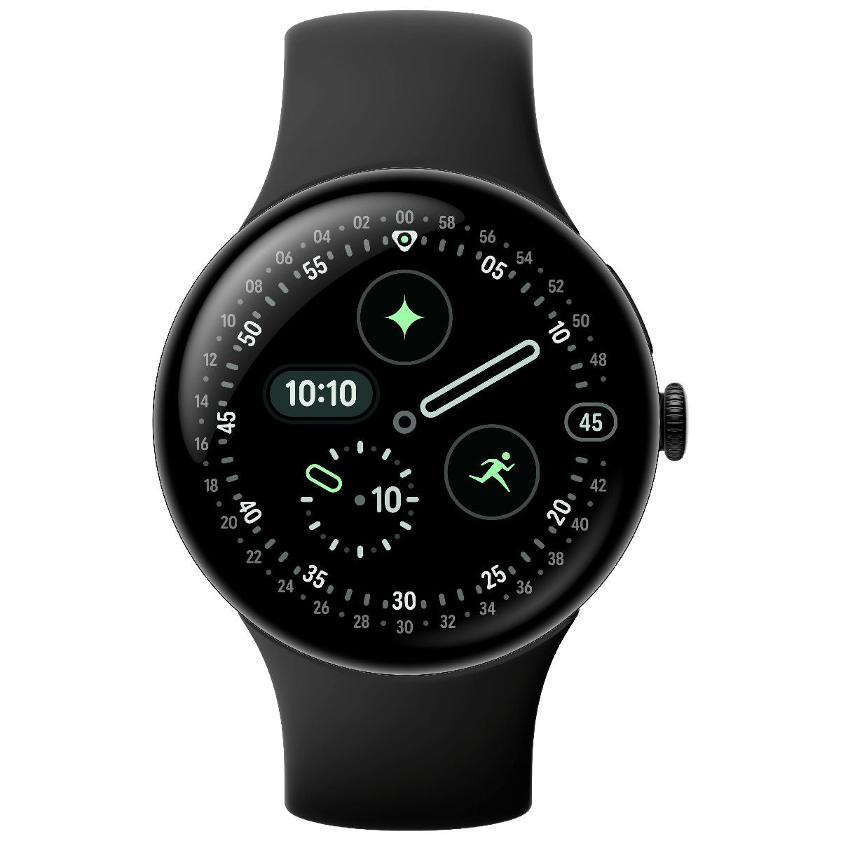 Google Pixel Watch 4 (45mm) LTE Smartwatch (G1KAW) Matte Black/Obsidian Band