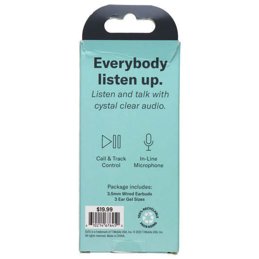 GoTo Stereo Earbuds with 3.5mm Connector - Black