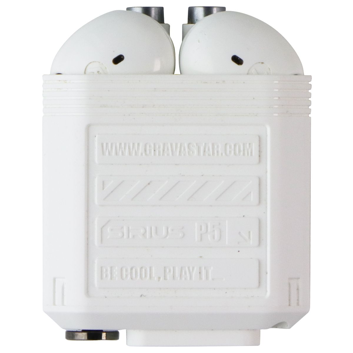 GravaStar Sirius P5 True Wireless Defense Mecha Series Earbuds - White/Blue Portable Audio - Headphones GravaStar - Simple Cell Bulk Wholesale Pricing - USA Seller