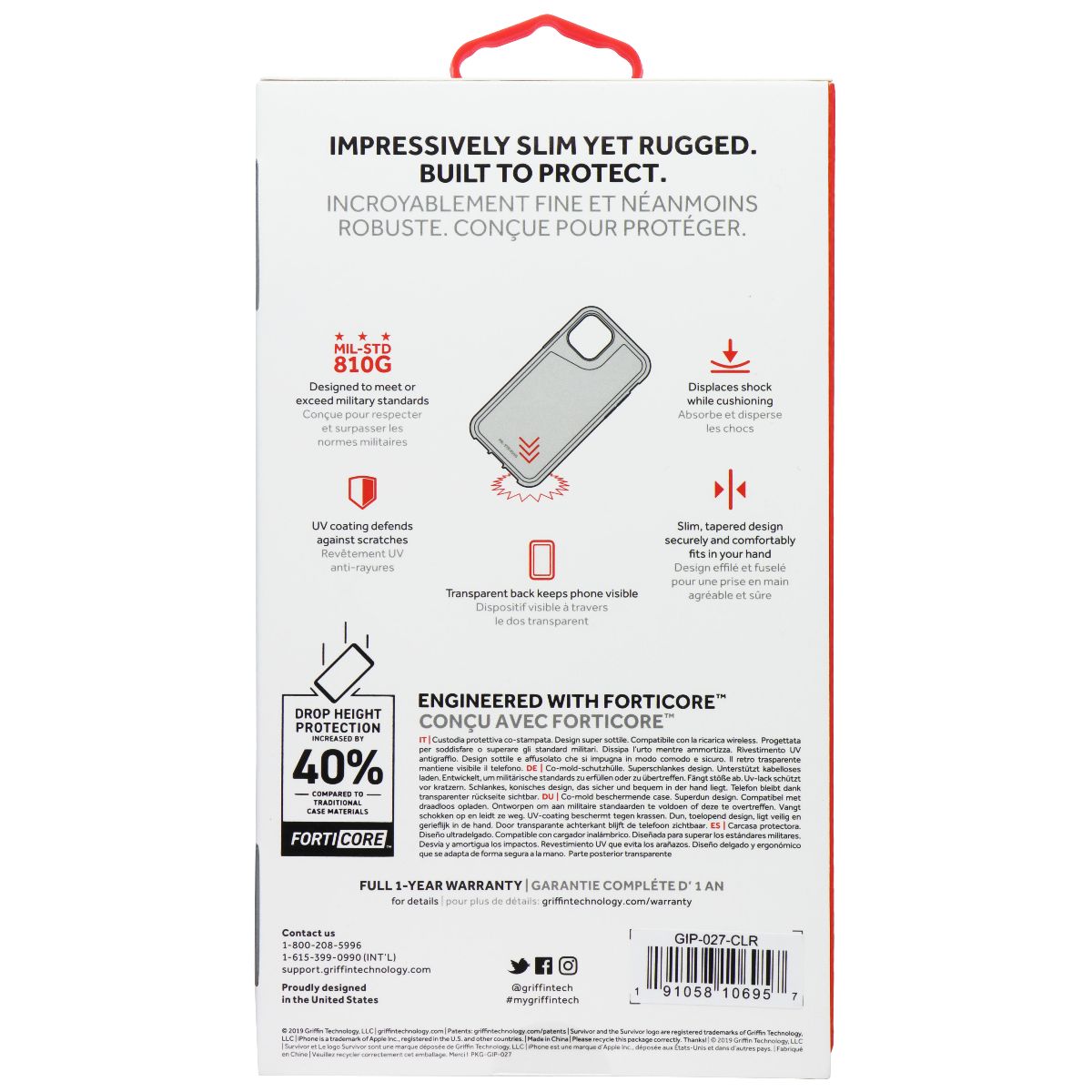 Griffin Survivor Strong Case for Apple iPhone 11 Pro Max - Clear Cell Phone - Cases, Covers & Skins Griffin - Simple Cell Bulk Wholesale Pricing - USA Seller