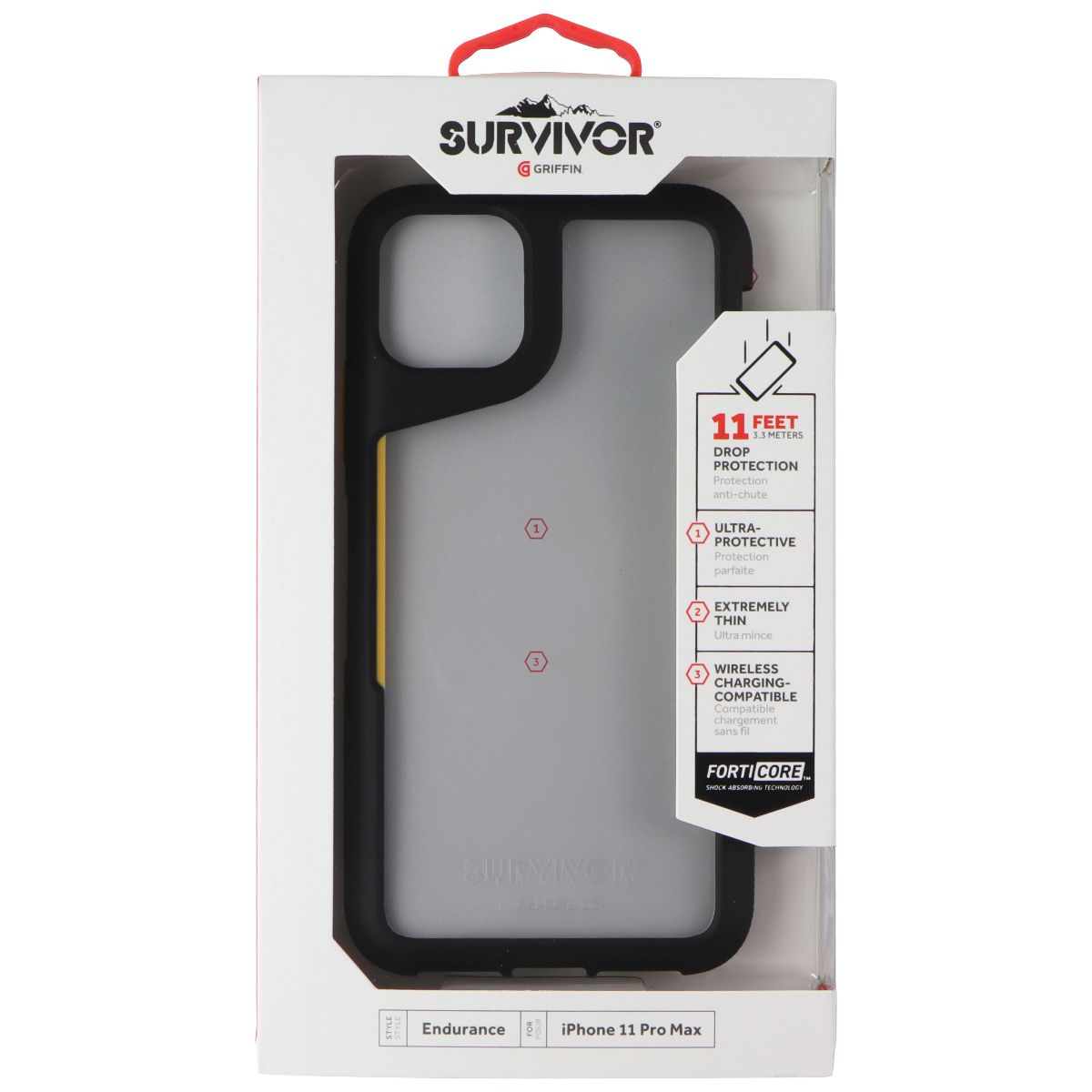 Griffin Survivor Endurance Case for Apple iPhone 11 Pro Max - Black / Citrus Cell Phone - Cases, Covers & Skins Griffin - Simple Cell Bulk Wholesale Pricing - USA Seller