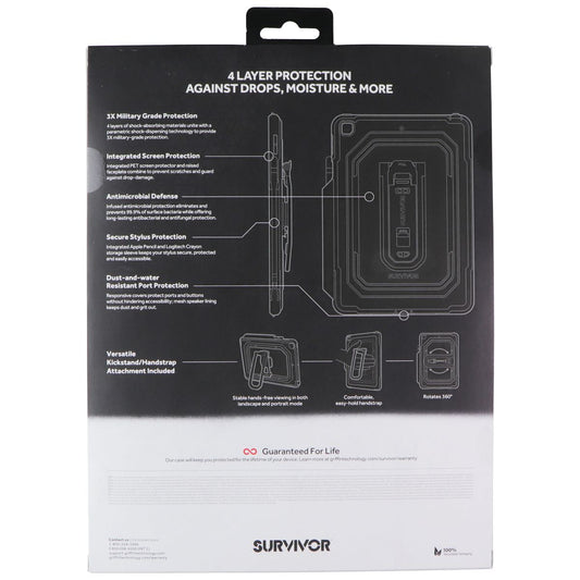 Griffin Survivor All-Terrain Case for Apple iPad 10.2" (8th/7th Gen) - Black iPad/Tablet Accessories - Cases, Covers, Keyboard Folios Griffin - Simple Cell Bulk Wholesale Pricing - USA Seller