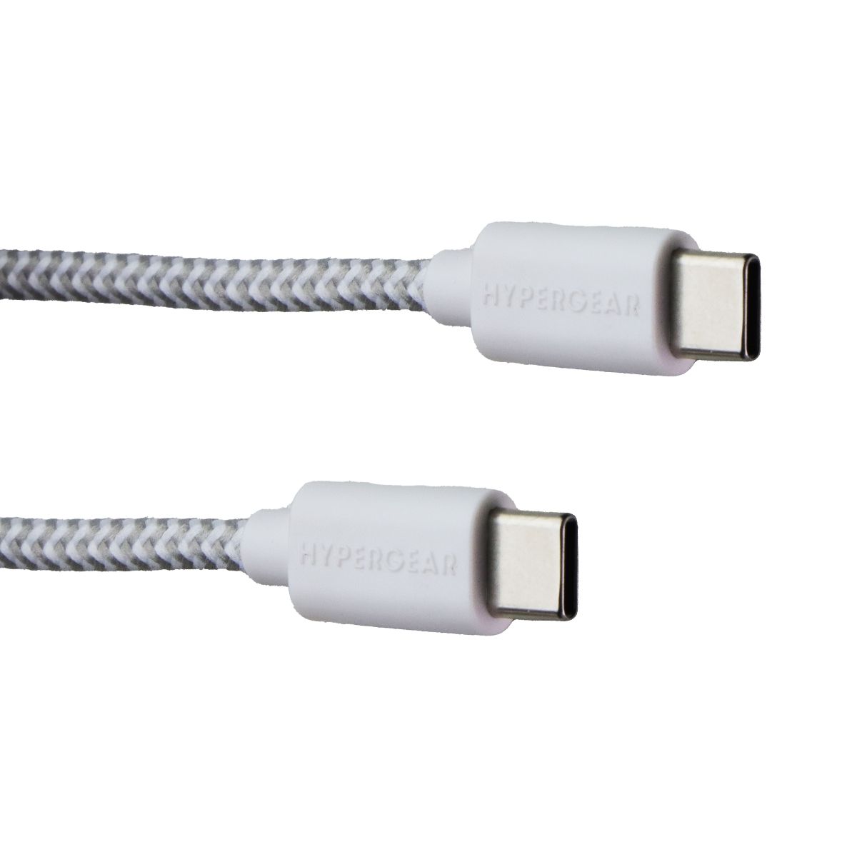 HyperGear 10FT (3m) USB-C to USB-C Braided Charge and Sync Cable - White / Gray Cell Phone - Cables & Adapters HyperGear - Simple Cell Bulk Wholesale Pricing - USA Seller