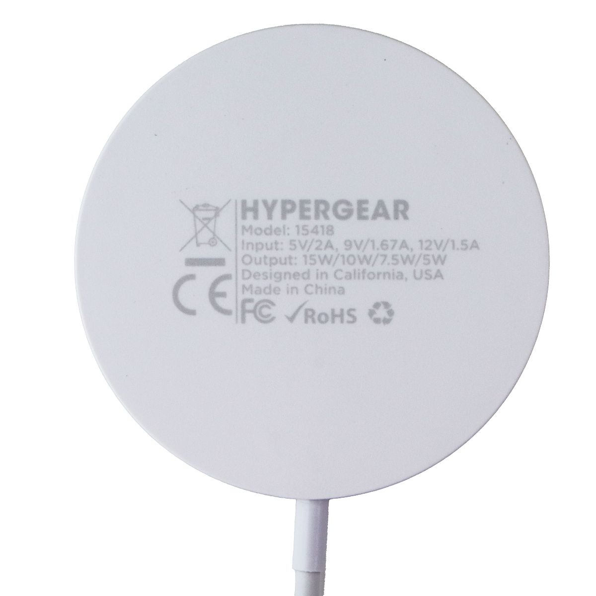 HyperGear (USB-C) Portable Magnetic Fast Wireless MagSafe/Qi Charge Pad (15418) Cell Phone - Chargers & Cradles HyperGear - Simple Cell Bulk Wholesale Pricing - USA Seller