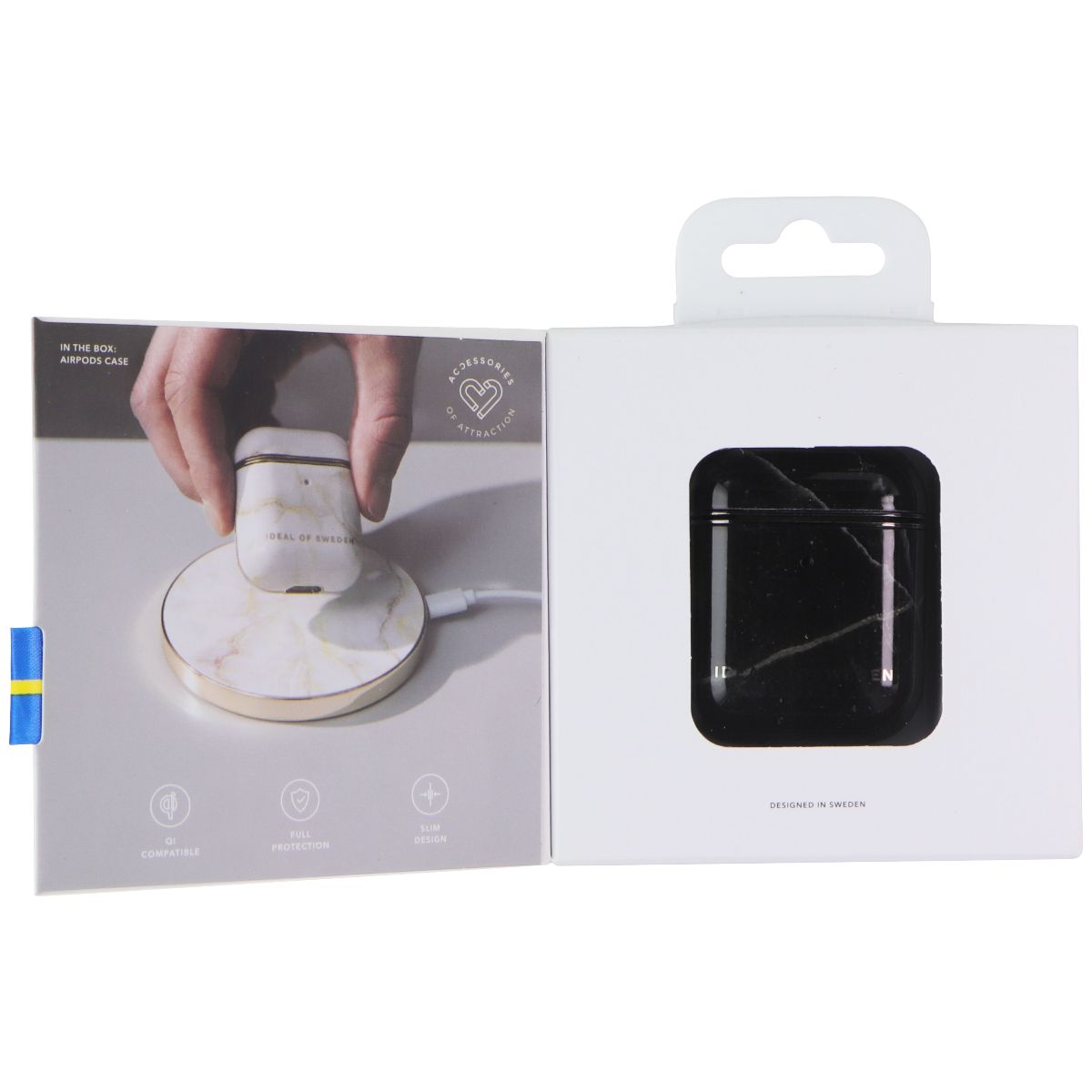 iDeal of Sweden Case for AirPods 1st Gen & 2nd Gen - Black Thunder Marble