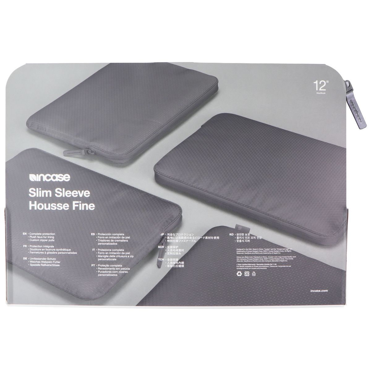 Incase Slim Sleeve in Honeycomb Ripstop for Apple MacBook (12-inch) - Gray Computer Accessories - Laptop Cases & Bags Incase - Simple Cell Bulk Wholesale Pricing - USA Seller