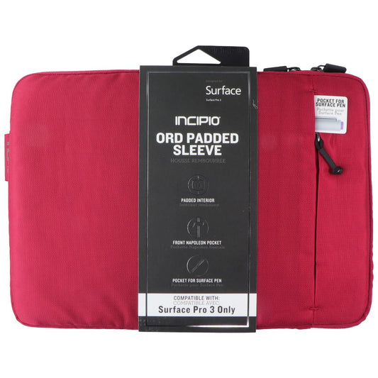 Incipio ORD Padded Sleeve Case for Microsoft Surface Pro 4 / Surface Pro 3 - Red iPad/Tablet Accessories - Cases, Covers, Keyboard Folios Incipio - Simple Cell Bulk Wholesale Pricing - USA Seller