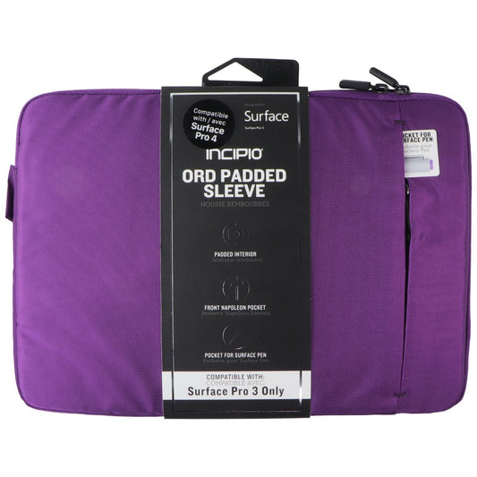 Incipio ORD Padded Sleeve Case for Microsoft Surface Pro 4 / Pro 3 - Purple iPad/Tablet Accessories - Cases, Covers, Keyboard Folios Incipio - Simple Cell Bulk Wholesale Pricing - USA Seller