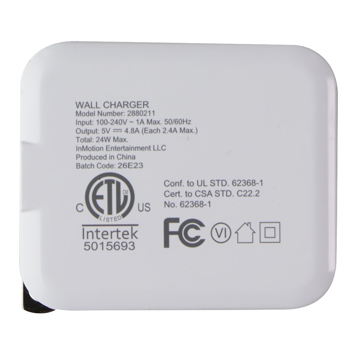 InMotion (4.8A) 2 Port USB-A Wall Charger Travel Adapter - White Cell Phone - Chargers & Cradles InMotion - Simple Cell Bulk Wholesale Pricing - USA Seller