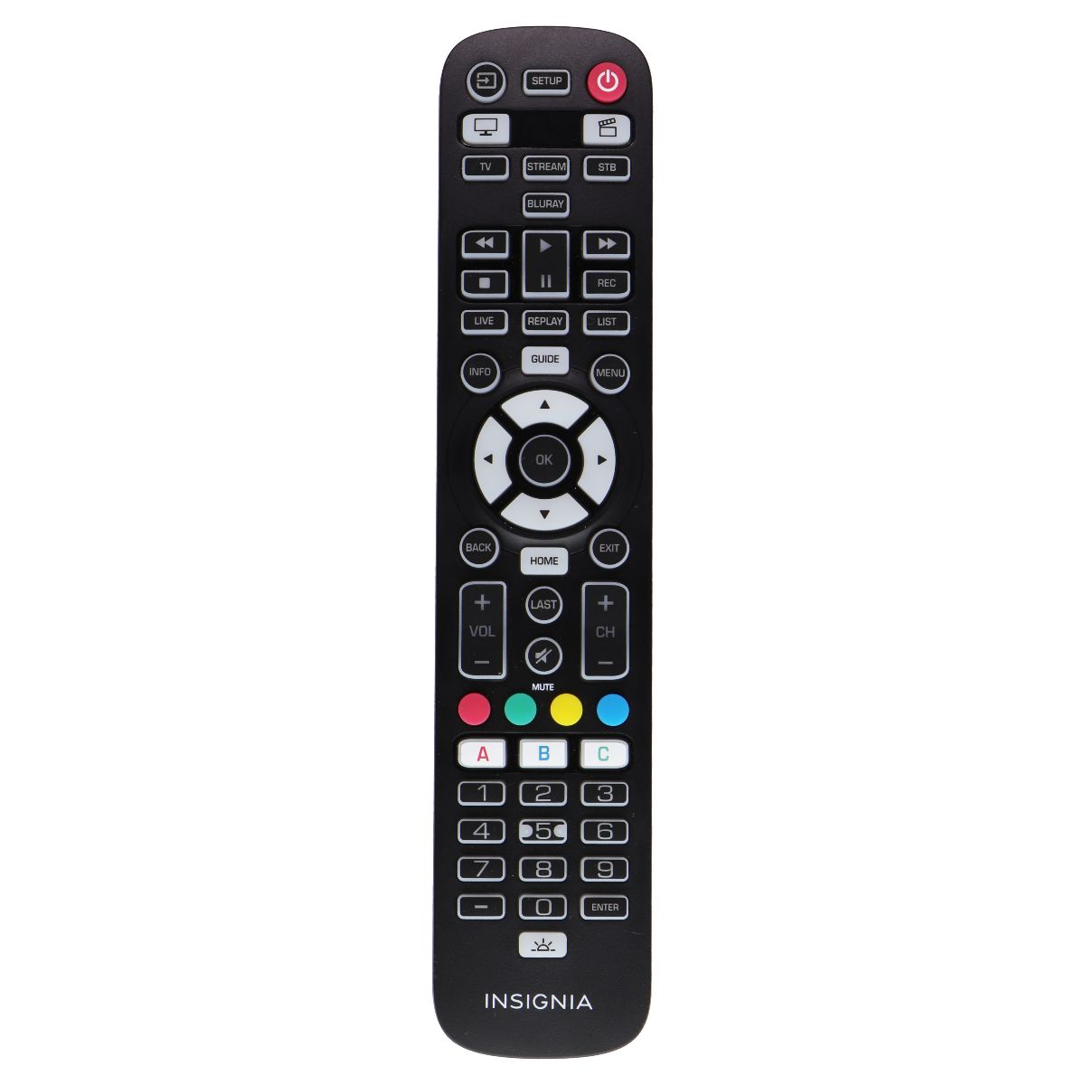Insignia Original (NS-RMT5D21) 5-Device Backlit Universal Remote - Black TV, Video & Audio Accessories - Remote Controls Insignia - Simple Cell Bulk Wholesale Pricing - USA Seller