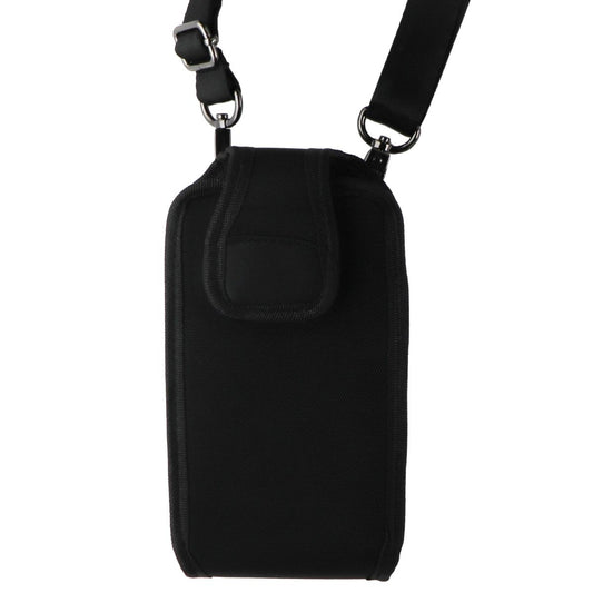 Nylon Pouch Holster Case & Neck Lanyard for Large Size Smartphones & More - Blk Cell Phone - Cases, Covers & Skins IPC Print - Simple Cell Bulk Wholesale Pricing - USA Seller