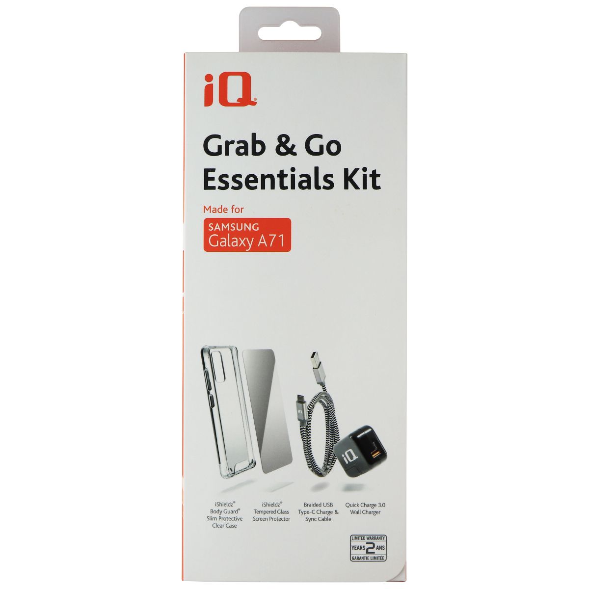 iQ Grab & Go Essentials Kit Charger and Case Kit for Samsung Galaxy A71 - Clear Cell Phone - Accessory Bundles iQ - Simple Cell Bulk Wholesale Pricing - USA Seller