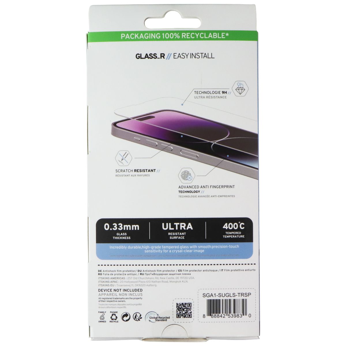 ITSKINS Supreme Glass_R Antishock Screen Protector for Samsung Galaxy A15 4G/5G Cell Phone - Screen Protectors ITSKINS - Simple Cell Bulk Wholesale Pricing - USA Seller