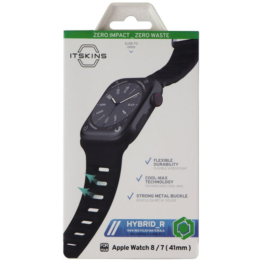 ITSKINS Hybrid R // Solid Strap for Apple Watch 8/7 (41mm) - Black Smart Watch Accessories - Watch Bands ITSKINS - Simple Cell Bulk Wholesale Pricing - USA Seller