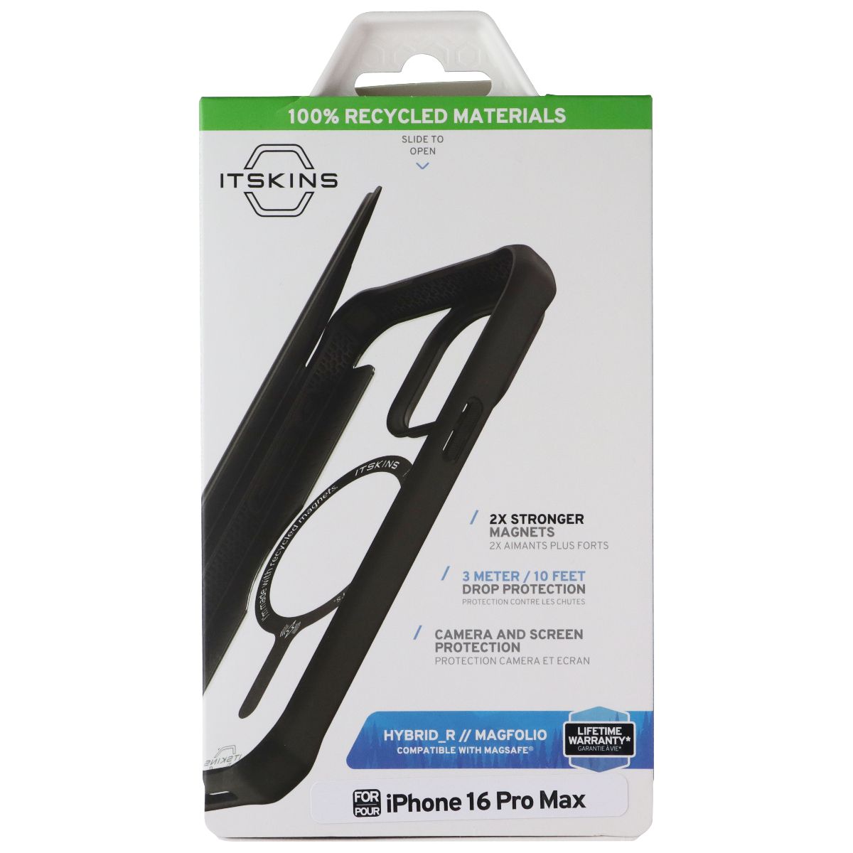 ITSKINS Hybrid_R Series Case for MagSafe for Apple iPhone 16 Pro Max - Black