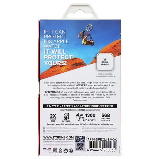 ITSKINS Spectrum Case for Apple Watch Series 4 (44mm) - Clear & Smoke (2 Pack) Smart Watch Accessories - Smart Watch Cases ITSKINS - Simple Cell Bulk Wholesale Pricing - USA Seller