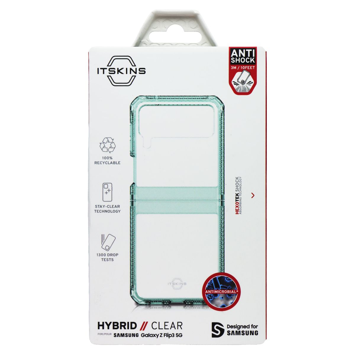 ITSKINS Hybrid // Clear Series Case for Samsung Galaxy Z Flip3 5G - Light Green Cell Phone - Cases, Covers & Skins ITSKINS - Simple Cell Bulk Wholesale Pricing - USA Seller