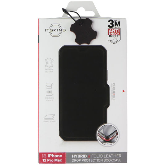 ITSKINS Hybrid // Folio Leather Wallet Case for Apple iPhone 12 Pro Max - Brown Cell Phone - Cases, Covers & Skins ITSKINS - Simple Cell Bulk Wholesale Pricing - USA Seller