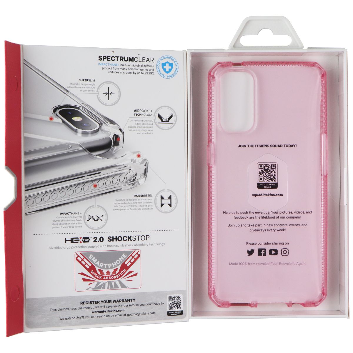 ITSKINS Spectrum // Clear Case for OPPO Reno4 5G / 4G - Light Pink (Transparent) Cell Phone - Cases, Covers & Skins ITSKINS - Simple Cell Bulk Wholesale Pricing - USA Seller