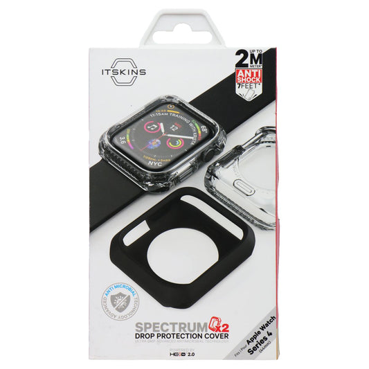ITSKINS Spectrum Case (44mm) for Apple Watch Series 4 - Black & Clear (2 Pack) Smart Watch Accessories - Smart Watch Cases ITSKINS - Simple Cell Bulk Wholesale Pricing - USA Seller