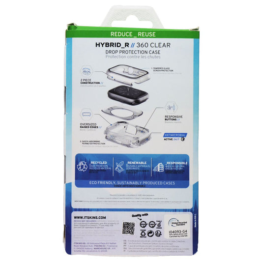 ITSKINS Hybrid_R Case (360 Protection) for Apple Watch 8/7 (45mm) - Clear Smart Watch Accessories - Smart Watch Cases ITSKINS - Simple Cell Bulk Wholesale Pricing - USA Seller