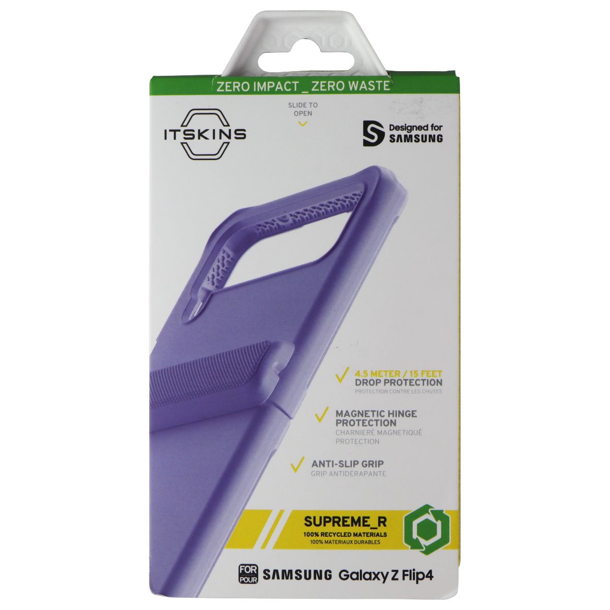 ITSKINS Supreme_R Series Case for Samsung Galaxy Z Flip4 - Purple Cell Phone - Cases, Covers & Skins ITSKINS    - Simple Cell Bulk Wholesale Pricing - USA Seller