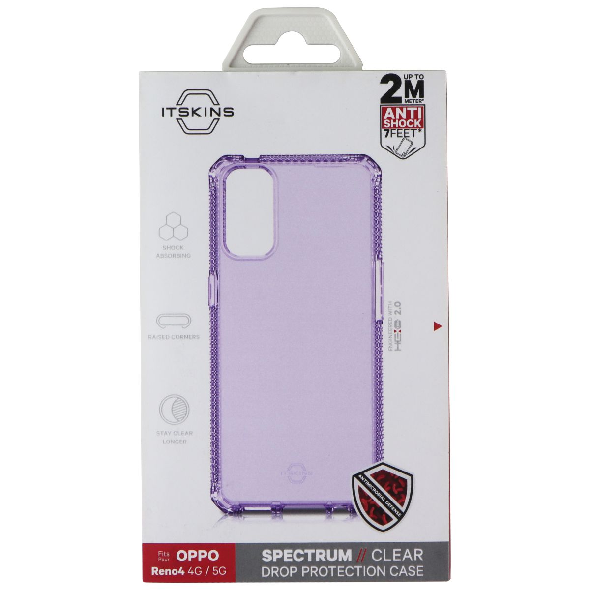 ITSKINS Spectrum // Clear Case for OPPO Reno4 5G/4G - Light Purple (Transparent) Cell Phone - Cases, Covers & Skins ITSKINS - Simple Cell Bulk Wholesale Pricing - USA Seller