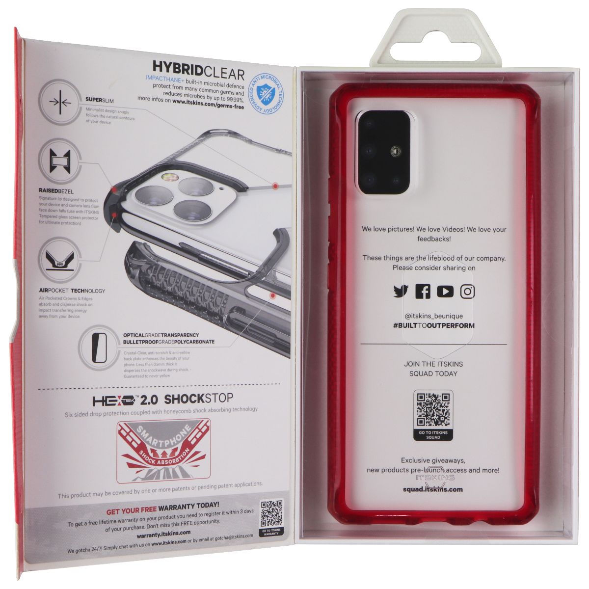 ITSKINS Hybrid // Clear Series Case for Samsung Galaxy A71 5G - Transparent/Red Cell Phone - Cases, Covers & Skins ITSKINS - Simple Cell Bulk Wholesale Pricing - USA Seller